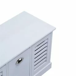 CARO-Möbel Sitzbank TRIENT In Weiß, 3 Schubkästen -Sitzmöbel Verkaufsgeschäft 94604 SansC 04