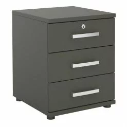 CARO-Möbel Bürocontainer TORONTO, 3 Schubladen In Anthrazit