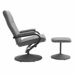 CARO-Möbel Relaxsessel DAKOTA Mit Hocker Und Stoffbezug In Grau -Sitzmöbel Verkaufsgeschäft 94835 2