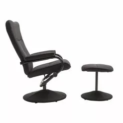 CARO-Möbel Relaxsessel DAKOTA Mit Hocker Und Stoffbezug In Schwarz -Sitzmöbel Verkaufsgeschäft 94836 2