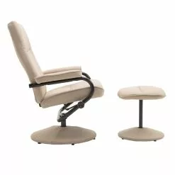 CARO-Möbel Relaxsessel DAKOTA Mit Hocker Und Stoffbezug In Beige -Sitzmöbel Verkaufsgeschäft 94837 2
