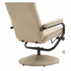 CARO-Möbel Relaxsessel DAKOTA Mit Hocker Und Stoffbezug In Beige -Sitzmöbel Verkaufsgeschäft 94837 3