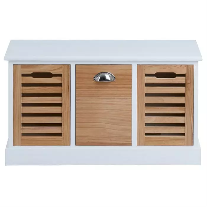 CARO-Möbel Sitzbank TRIENT In Weiß/natur, 3 Schubkästen 4 CARO-Möbel Sitzbank TRIENT In Weiß/natur, 3 Schubkästen – Bild 2