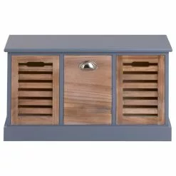 CARO-Möbel Sitzbank TRIENT In Grau/natur, 3 Schubkästen -Sitzmöbel Verkaufsgeschäft 94885 SansC 01 N