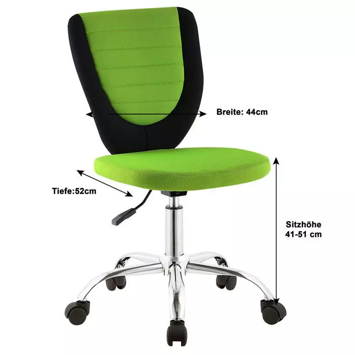 CARO-Möbel Kinderdrehstuhl FUTURE In Schwarz/grün 8 CARO-Möbel Kinderdrehstuhl FUTURE In Schwarz/grün – Bild 6