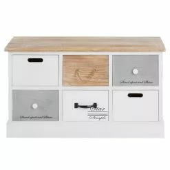 CARO-Möbel Sitzbank SALVA In Weiß, 6 Schubkästen -Sitzmöbel Verkaufsgeschäft 95367 1