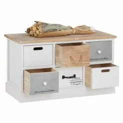 CARO-Möbel Sitzbank SALVA In Weiß, 6 Schubkästen -Sitzmöbel Verkaufsgeschäft 95367 2