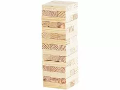Playtastic Holzturm Spiel:Geschicklichkeitsspiel "Wackelturm" Mit 48 Spielsteinen Aus Holz