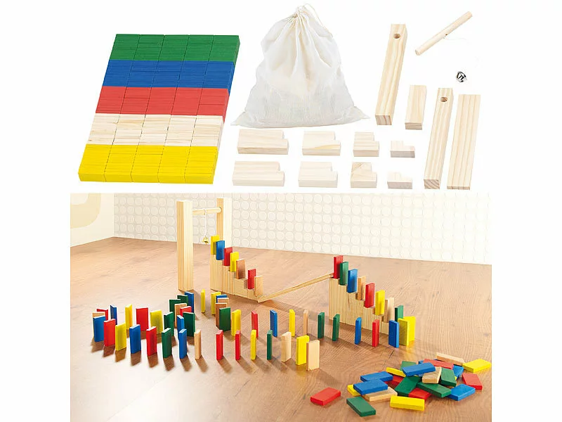 Playtastic Domino-Holzspielzeug:2er-Set 263-teilige Domino-Sets Mit Holzsteinen & Action-Elementen 7 Playtastic Domino-Holzspielzeug:2er-Set 263-teilige Domino-Sets Mit Holzsteinen & Action-Elementen – Bild 5