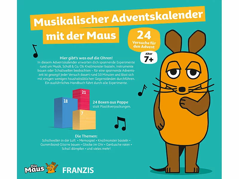FRANZIS Adventskalender Kinder:Musikalischer Adventskalender Mit Der Maus 4 FRANZIS Adventskalender Kinder:Musikalischer Adventskalender Mit Der Maus – Bild 2