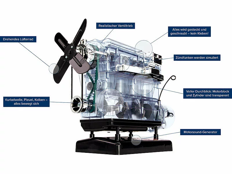 FRANZIS Technik-Baukasten Kinder:Der Große Technik-Bausatz 4-Zylinder-Motor, Maßstab 1:3 6 FRANZIS Technik-Baukasten Kinder:Der Große Technik-Bausatz 4-Zylinder-Motor, Maßstab 1:3 – Bild 4