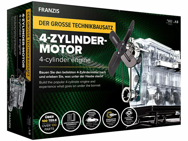 FRANZIS Technik-Baukasten Kinder:Der Große Technik-Bausatz 4-Zylinder-Motor, Maßstab 1:3 3 FRANZIS Technik-Baukasten Kinder:Der Große Technik-Bausatz 4-Zylinder-Motor, Maßstab 1:3