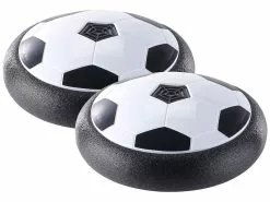 Playtastic Hoverball:Schwebender Luftkissen-Indoor-Fußball, Möbelschutz, Farb-LEDs, 2er-Set