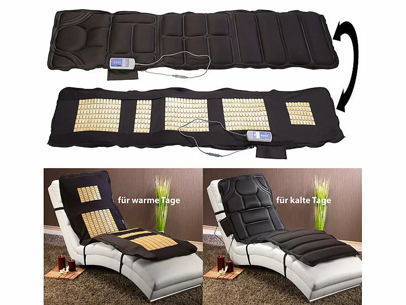 Newgen Medicals Massageliege:Doppelseitige Ganzkörper-Vibrations-Massageauflage, 6 Programme 3 Newgen Medicals Massageliege:Doppelseitige Ganzkörper-Vibrations-Massageauflage, 6 Programme