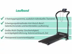 Newgen Medicals Laufband Klappbar:Laufband LF-203.mini Mit 3 Sport-Programmen, Zusammenklappbar -Sitzmöbel Verkaufsgeschäft nc5442 6