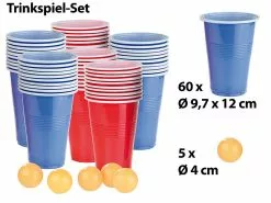 Infactory Trink-Spiel:Trinkspiel-Set Bier Pong Mit 120 Bechern (je 450 Ml) Und 10 Bällen -Sitzmöbel Verkaufsgeschäft nc5871 1 1