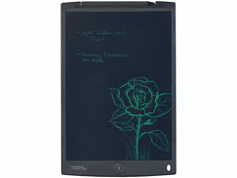 General Office Schreibtablett Uni:LCD-Schreibtafel Mit 30 Cm / 12 Zoll Und Stift, 100.000 Löschvorgänge 5 General Office Schreibtablett Uni:LCD-Schreibtafel Mit 30 Cm / 12 Zoll Und Stift, 100.000 Löschvorgänge – Bild 3