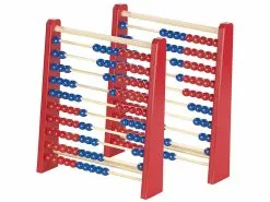 Playtastic Lernspielzeug:2er-Set Holz-Rechenschieber Mit 100 Holzperlen, 2 Farben (blau & Rot)