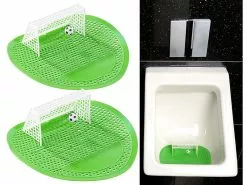 PEARL Pissoir Spiel:2er-Set Lustige Fußball-Urinal-Siebe, 18,5 X 19,5 Cm, Universell