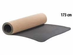 Newgen Medicals Trainingsmatte:Rutschfeste Yoga-Matte Aus Kork Und Natur-Kautschuk, 173 X 61 X 0,5 Cm