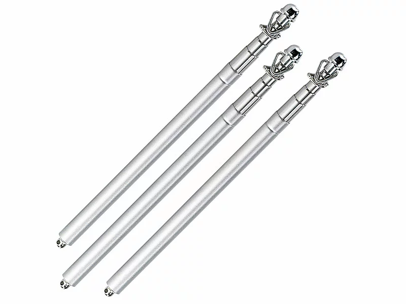 Infactory Teleskop Fahnenstange:3er-Set Teleskop-Hand-Fahnenmasten Aus Metall 4 Infactory Teleskop Fahnenstange:3er-Set Teleskop-Hand-Fahnenmasten Aus Metall – Bild 2