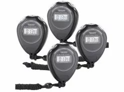 PEARL Sports Stop-Uhren:4er-Set Stoppuhr "Classic", LCD-Display, Bis Auf 1/100 S Genau