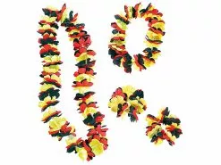 PEARL Sport-Fanartikel:4-tlg Hawaii-Fan-Set "Deutschland": Kette, Stirnband & Armbänder