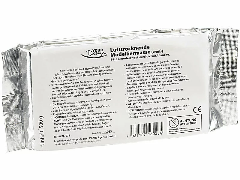 Your Design Selbsttrocknende Knete:Lufttrocknende Modelliermasse, Weiß, 1.000 G 5 Your Design Selbsttrocknende Knete:Lufttrocknende Modelliermasse, Weiß, 1.000 G – Bild 3