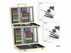 Playtastic Buntstifte:2er-Set Malkästen 67-teilig Und Malblock Mit 30 Blatt, 80 G/m²