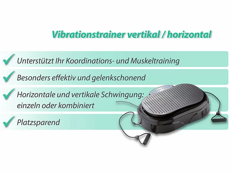 Newgen Medicals Vibrationsboard:3in1-Vibrationsplatte Bis 150 Kg, 300 Watt, Expander, Fernbedienung 7 Newgen Medicals Vibrationsboard:3in1-Vibrationsplatte Bis 150 Kg, 300 Watt, Expander, Fernbedienung – Bild 5