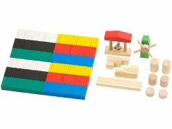 Playtastic Domino Spielzeug:Domino-Set Mit 1.440 Farbigen Holzsteinen Und 33 Streckenbau-Elementen -Sitzmöbel Verkaufsgeschäft nx1464 0
