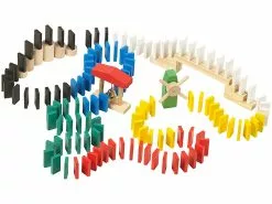 Playtastic Dominosteine:Domino-Set Mit 480 Farbigen Holzsteinen Und 11 Streckenbau-Elementen -Sitzmöbel Verkaufsgeschäft nx1464 1 1