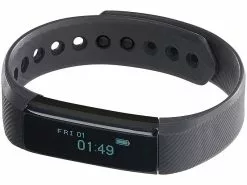 Newgen Medicals Uhr Mit Vibrationsalarm:Fitness-Armband FBT-25, Bluetooth, Benachrichtigungen, OLED, IP67 -Sitzmöbel Verkaufsgeschäft nx4312 0