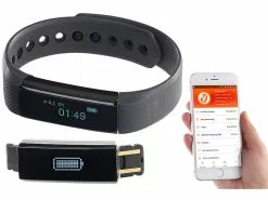 Newgen Medicals Uhr Mit Vibrationsalarm:Fitness-Armband FBT-25, Bluetooth, Benachrichtigungen, OLED, IP67 -Sitzmöbel Verkaufsgeschäft nx4312 20
