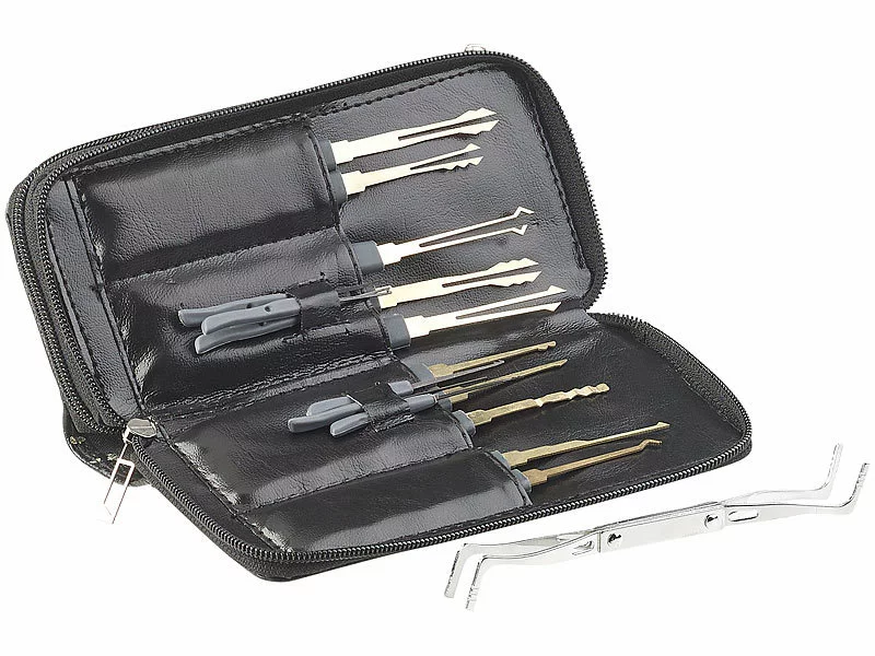 AGT Übungsschloss:Lockpicking-Set Mit 30-teiliger Dietrich-Tasche & 4 Übungs-Schlössern 21 AGT Übungsschloss:Lockpicking-Set Mit 30-teiliger Dietrich-Tasche & 4 Übungs-Schlössern – Bild 19