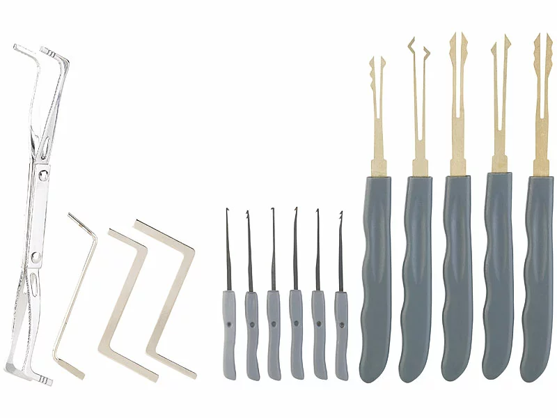 AGT Übungsschloss:Lockpicking-Set Mit 30-teiliger Dietrich-Tasche & 4 Übungs-Schlössern 26 AGT Übungsschloss:Lockpicking-Set Mit 30-teiliger Dietrich-Tasche & 4 Übungs-Schlössern – Bild 24