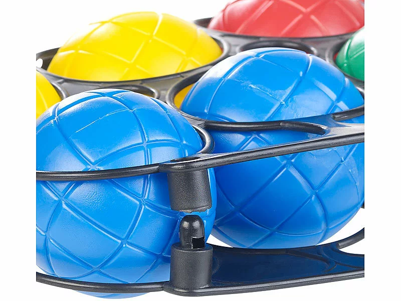 PEARL Outdoorspiele:Boule- & Boccia-Spiel Mit 8 Kunststoff-Kugeln, Ziel-Kugel & Tragekorb 5 PEARL Outdoorspiele:Boule- & Boccia-Spiel Mit 8 Kunststoff-Kugeln, Ziel-Kugel & Tragekorb – Bild 3
