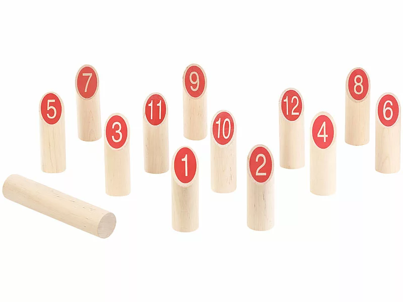 Playtastic Outdoor Spiele Holz:Wikinger-Kegel-Spiel Aus Massivholz, Für Draußen, Mit Transporttasche 3 Playtastic Outdoor Spiele Holz:Wikinger-Kegel-Spiel Aus Massivholz, Für Draußen, Mit Transporttasche