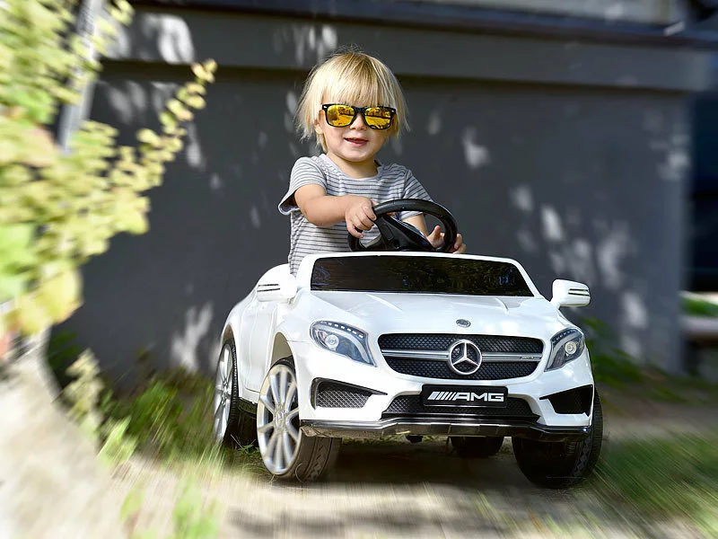 Playtastic Kinderautos:Kinderauto Mercedes-Benz GLA 45, Bis 7 Km/h, Fernsteuerung, MP3, Weiß 9 Playtastic Kinderautos:Kinderauto Mercedes-Benz GLA 45, Bis 7 Km/h, Fernsteuerung, MP3, Weiß – Bild 7