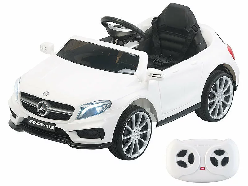 Playtastic Kinderautos:Kinderauto Mercedes-Benz GLA 45, Bis 7 Km/h, Fernsteuerung, MP3, Weiß 3 Playtastic Kinderautos:Kinderauto Mercedes-Benz GLA 45, Bis 7 Km/h, Fernsteuerung, MP3, Weiß