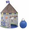 Infactory Ritterzelt Kinder:Kinder-Spielzelt Im Ritterburg-Look Mit Tür & Fenster, Transporttasche -Sitzmöbel Verkaufsgeschäft nx6386 4