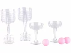 Infactory Champagner Pong:Trinkspiel-Set Prosecco Pong Mit 12 Sektgläsern (je 125 Ml) & 3 Bällen -Sitzmöbel Verkaufsgeschäft nx6924 1