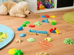 Playtastic Zaubersand:2er-Set Kinetischer Sand, Je 300 G, Bunt, Mit Sand-Formen Und Werkzeug