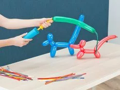 PEARL Modellierballon:2er-Set Effiziente Doppelhub-Luftballonpumpe Mit 200 Modellier-Ballons -Sitzmöbel Verkaufsgeschäft nx7663 4