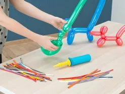 PEARL Modellierballon:2er-Set Effiziente Doppelhub-Luftballonpumpe Mit 200 Modellier-Ballons -Sitzmöbel Verkaufsgeschäft nx7663 5 1