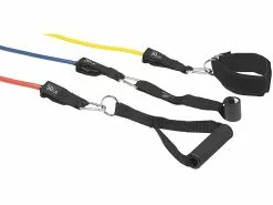 PEARL Sports Fitnessbänder:5er-Set Widerstandsbänder Mit Griffen, Fußschlaufen Und Türanker -Sitzmöbel Verkaufsgeschäft nx7665 3