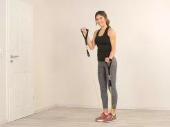 PEARL Sports Fitnessbänder:5er-Set Widerstandsbänder Mit Griffen, Fußschlaufen Und Türanker -Sitzmöbel Verkaufsgeschäft nx7665 9