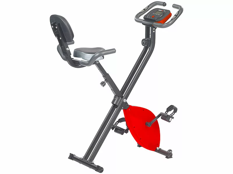 PEARL Sports Hometrainer:Klapp-Heimtrainer Mit Rückenlehne, Tablet-Halter, 2,5 Kg Schwungmasse 3 PEARL Sports Hometrainer:Klapp-Heimtrainer Mit Rückenlehne, Tablet-Halter, 2,5 Kg Schwungmasse