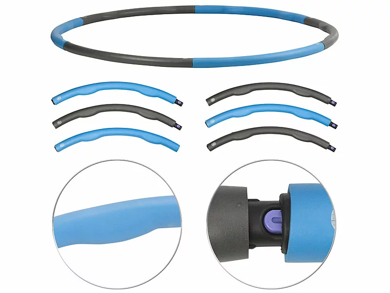 PEARL Sports Hola Hoop:Hula-Hoop-Reifen, Schaumstoff-Mantel, Massage-Noppen, 1,2 Kg, Ø 100 Cm 3 PEARL Sports Hola Hoop:Hula-Hoop-Reifen, Schaumstoff-Mantel, Massage-Noppen, 1,2 Kg, Ø 100 Cm