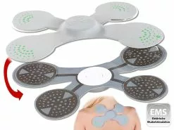 Speeron EMS-Massagegerät:2er-Set EMS-Muskeltrainer/-Stimulatoren Für Rücken & Schulter, Silikon